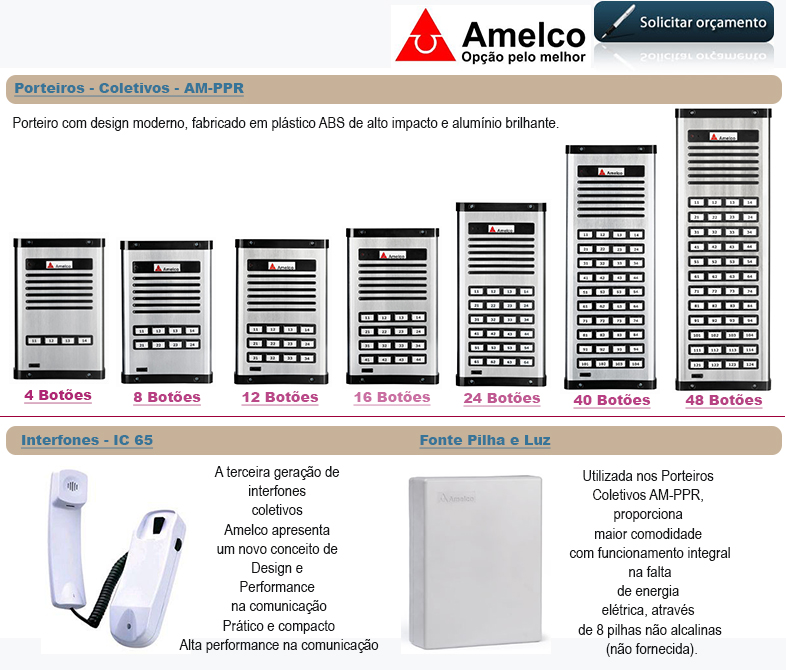 PorteirosEletronicos Amelco - Coletivos - Instalação - Vendas e Assistencia Tecnica. Ligue: (11) 2011 4286